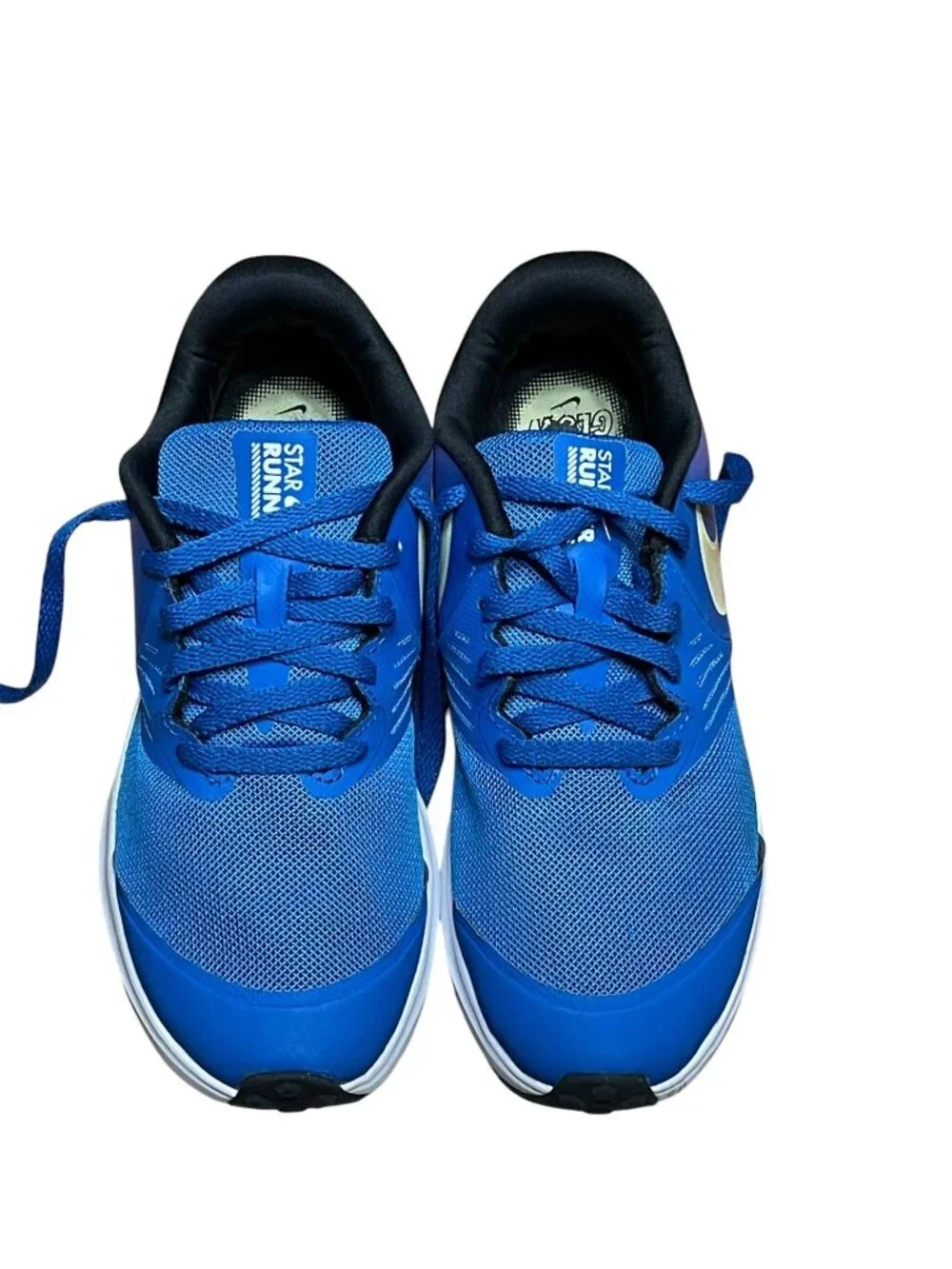 Nike Star Runner 2.0 Youth Blue Running Shoes Size 4Y Gradient Pink Heel Lightwe